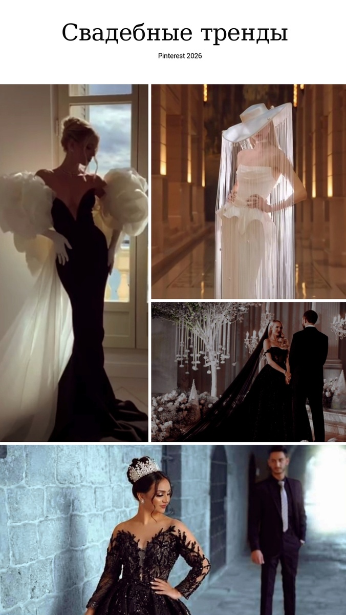 Свадебные тренды. Источник фото: Pinterest, фотоколлаж автора статьи.