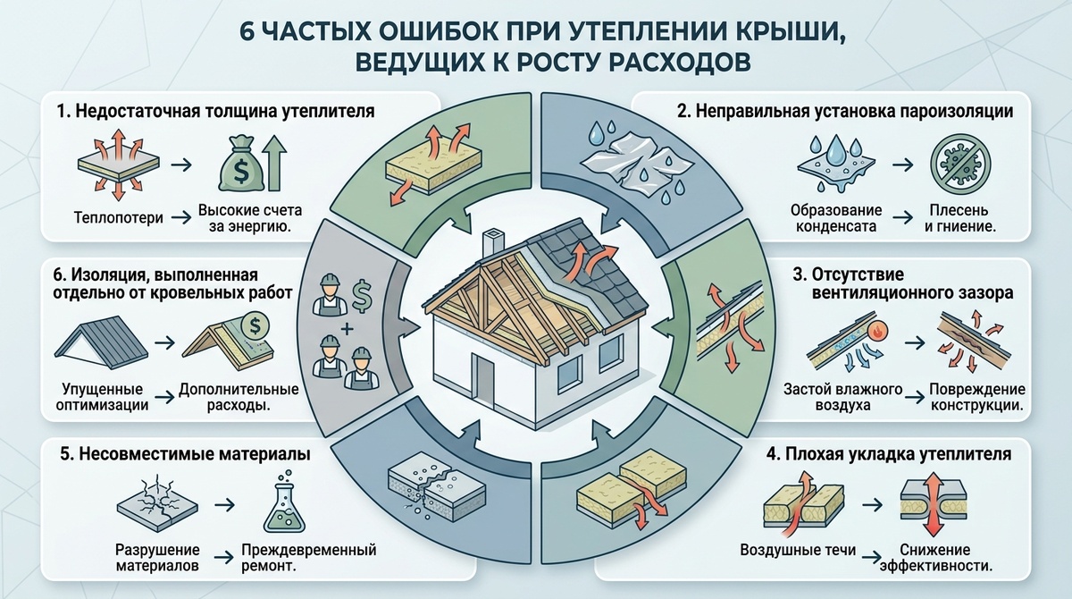 Инфографика - 6 ошибок удорожания работ. 