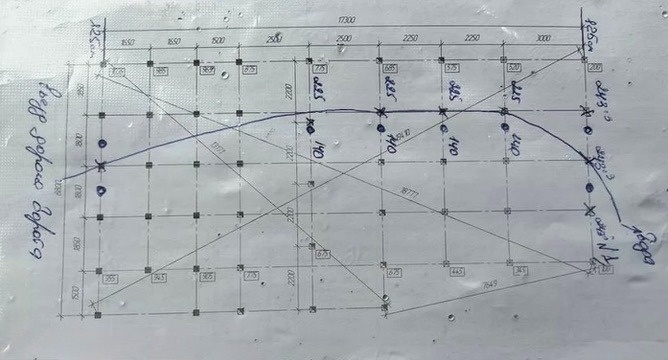 План свайного поля с изменениями