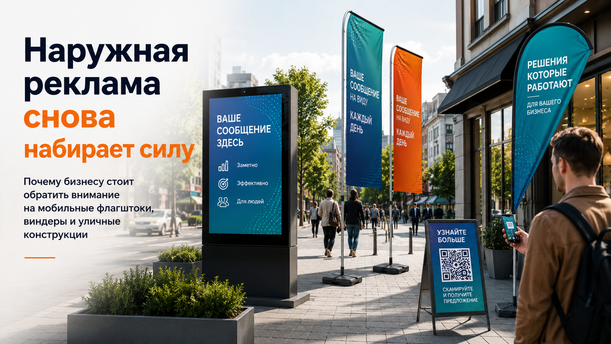Мобильные флагштоки от компании РПК Мобильная Реклама