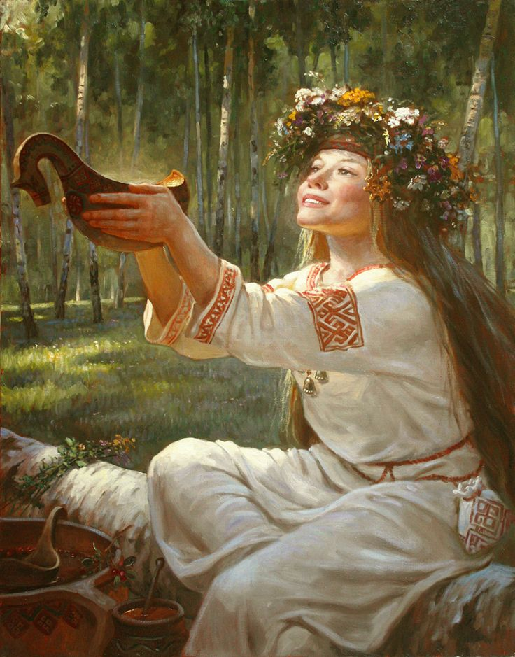 Картина современного художника Андрея Алексеевича Шишкина «Сурица» — в славянской мифологии богиня радости и света (Изображение приведено в иллюстративных целях)