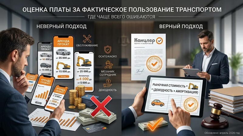 Верный подход к оценке платы за фактическое пользование транспортом (автомобилем/спецтехникой) 