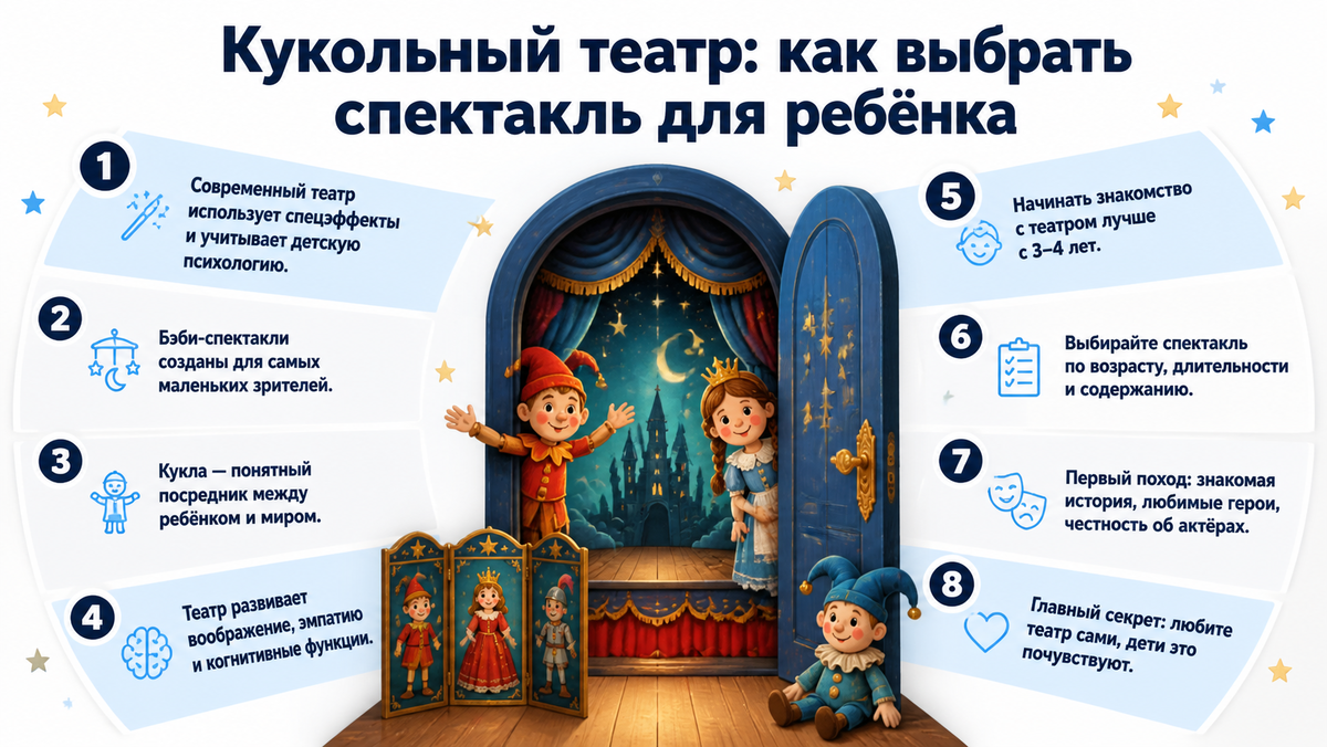Кукольный театр: как выбрать спектакль для ребёнка  📷
