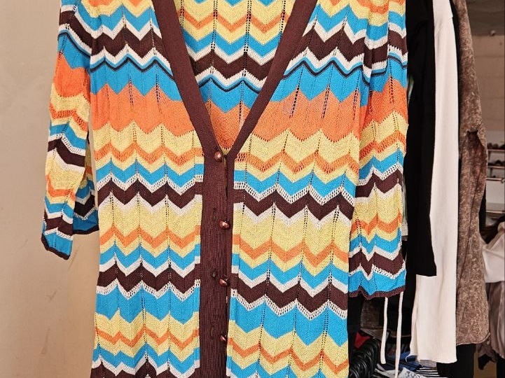 Шёлковое платье Georges Rech, спортивная куртка Adidas, кардиган Missoni в Секонд Хенде. Покупки.