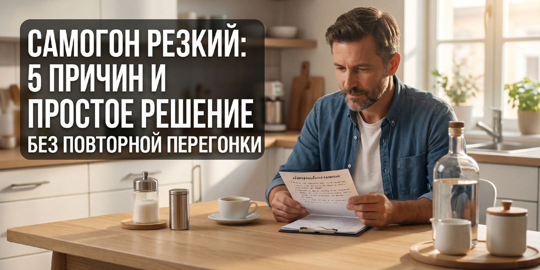 Первый самогон получился резким: 5 причин и простое решение без повторной перегонки