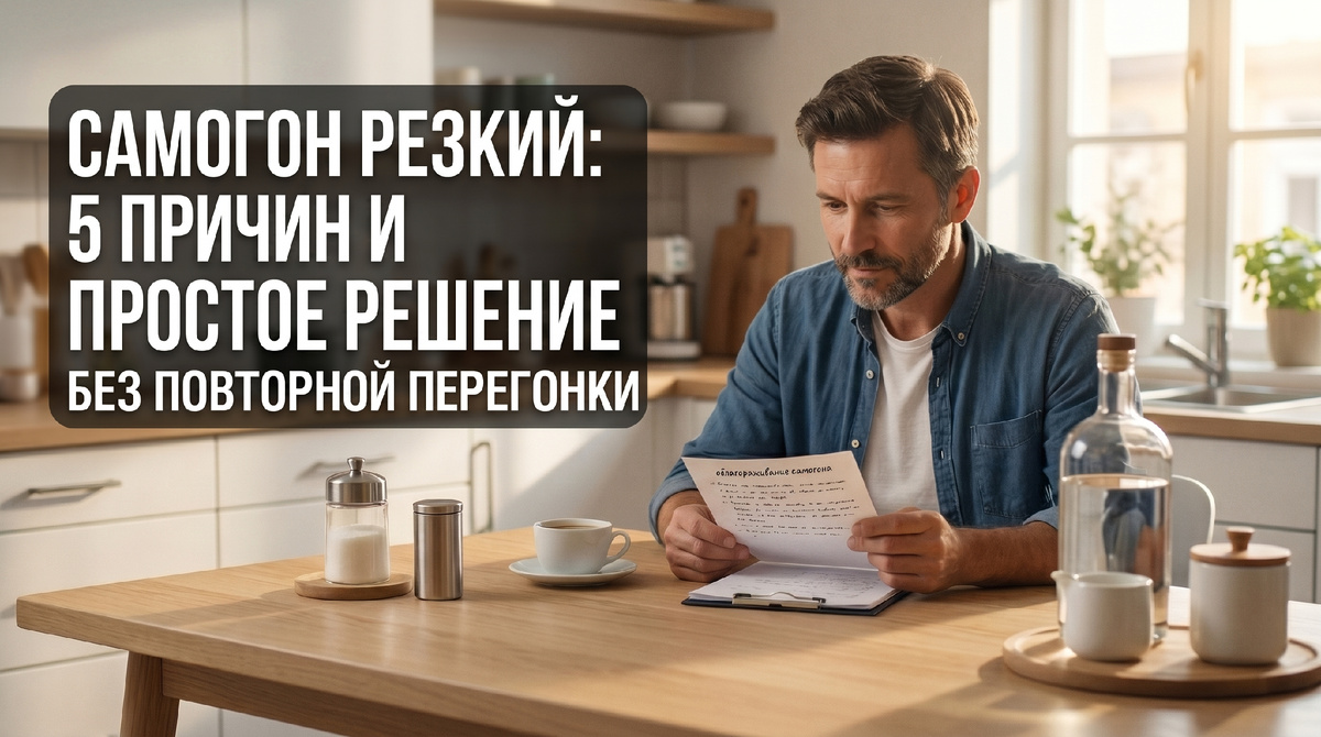 Узнайте, как исправить резкий вкус самогона.