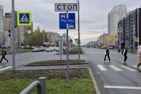 На проспекте Голикова в Кургане появились новые дорожные знаки