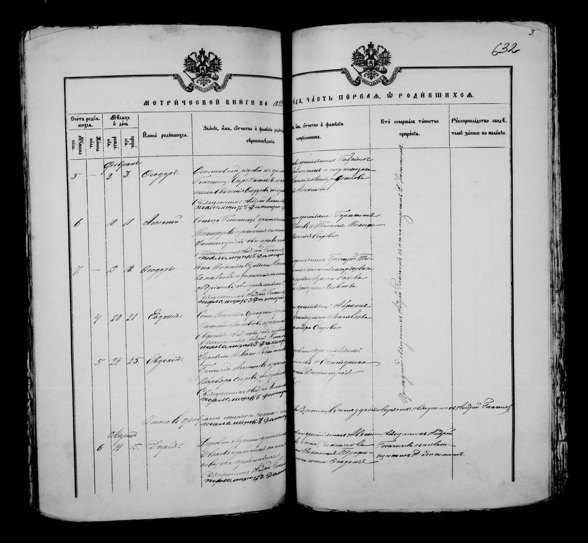 Страница их метрической книги