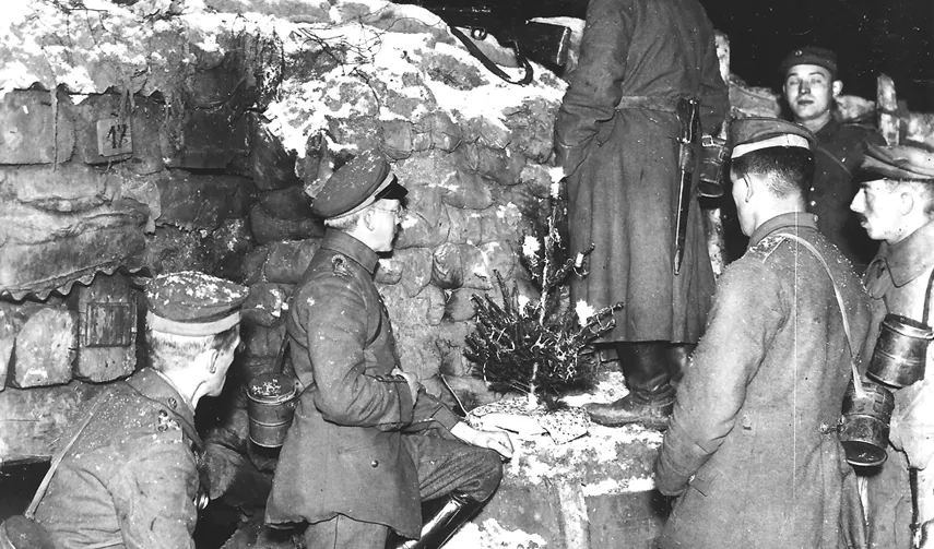 Рождественская ночь на немецкой линии фронта на Chemin des Dames. Источник: Музей Caverne du Dragon