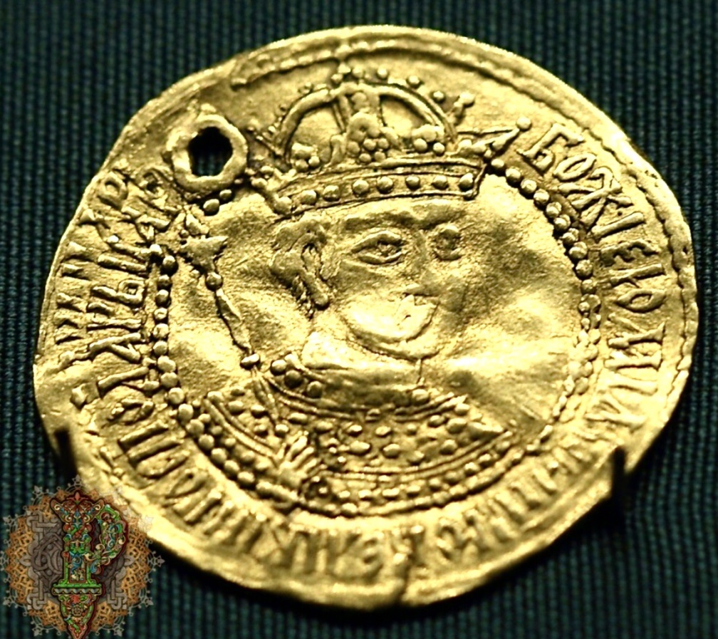 Золотой угорский с портретом царя Бориса Годунова (1598-1605): вес 3.4 грамма 👉 ПОДЛИННЫЙ. Из собрания Государственного Эрмитажа, инвентарный № ОН-Р-Аз 30.