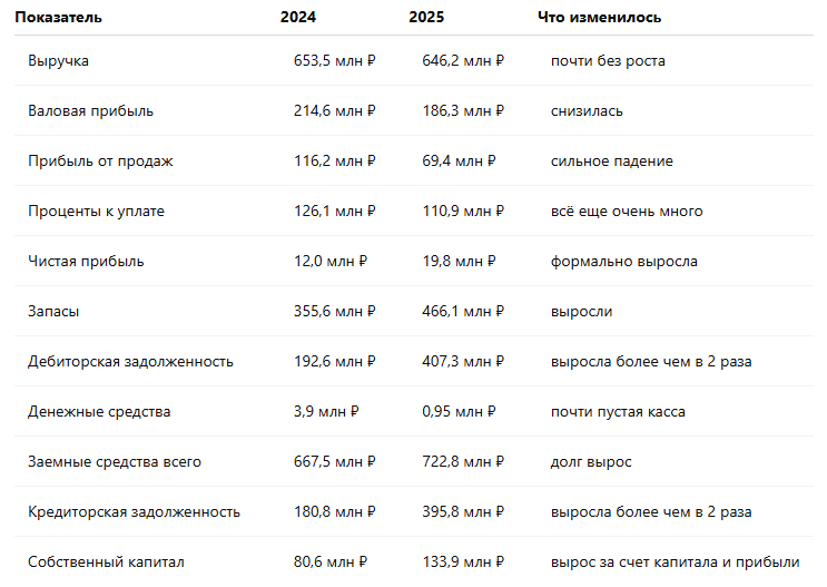 Отчет 2024 vs 2025 год.