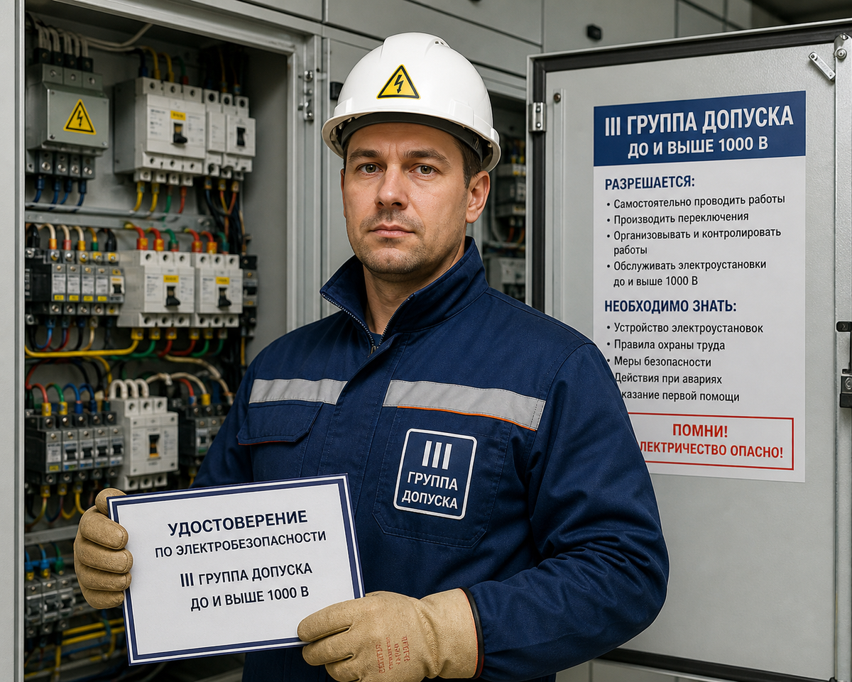 Обучение на 3 группу допуска по электробезопасности с экзаменом в Ростехнадзоре