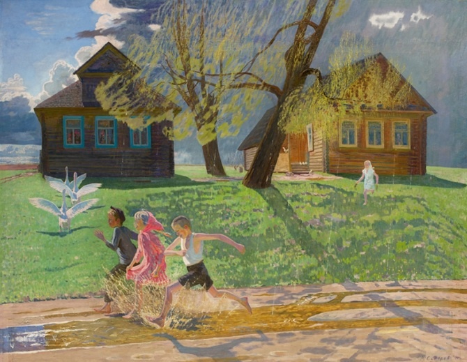 Валентин Сидоров. В начале мая. 2001–2010. Холст, масло. 229 x 296. Государственный Русский музей