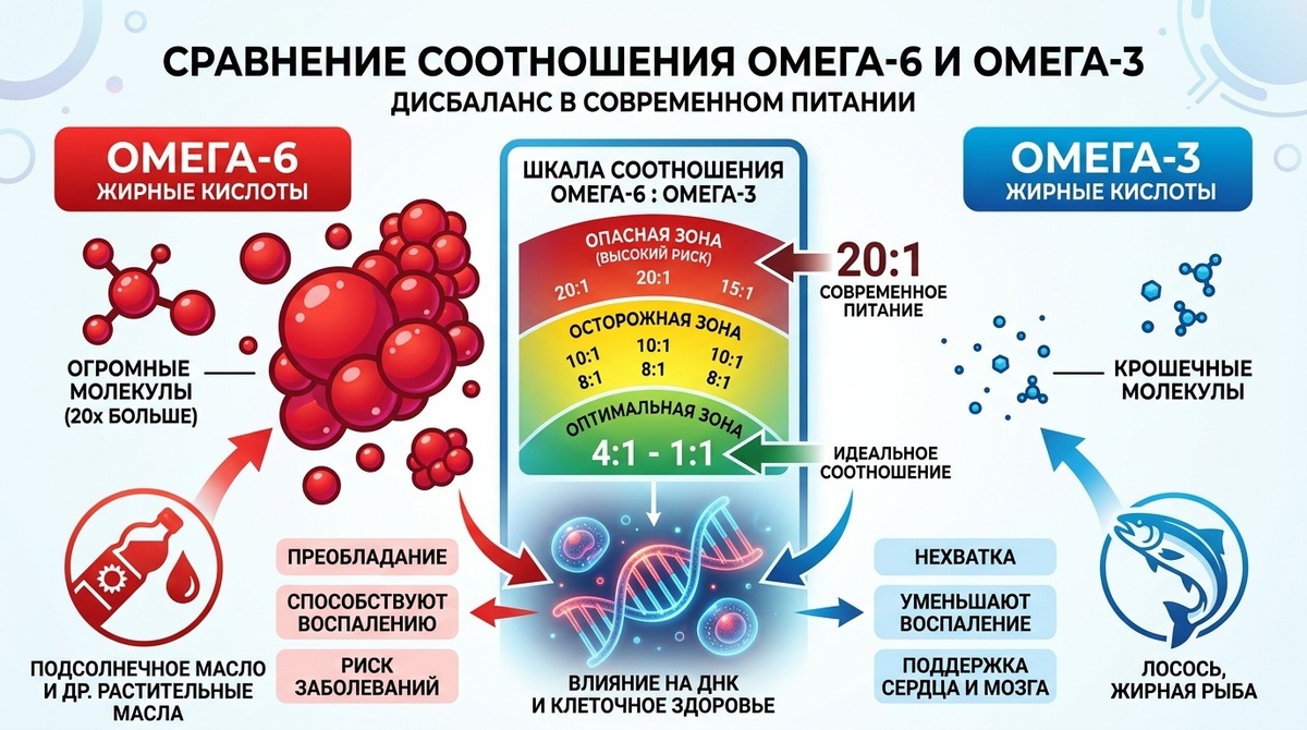 У большинства людей коэффициент превращения ALA в EPA не превышает 5–8%, а в DHA и вовсе 0,5%. 