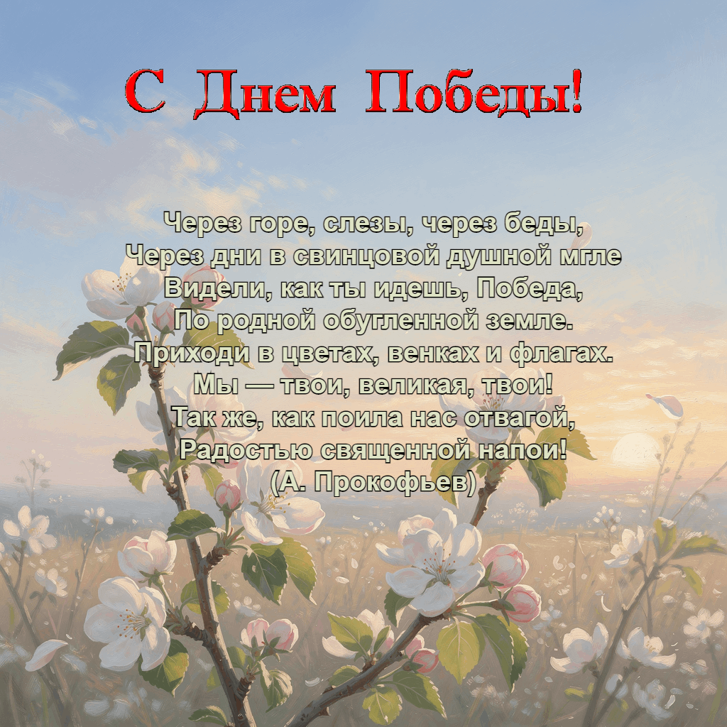 Фото: Известия
Трогательные строки о Победе на фоне цветущего сада