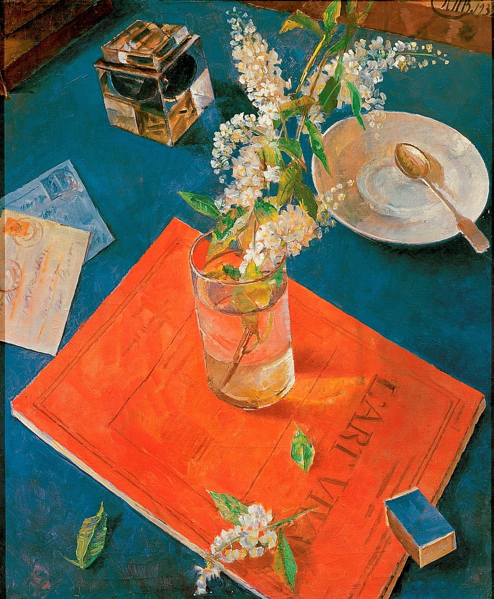 Кузьма Петров-Водкин "Веточка черемухи в банке" (1932)
