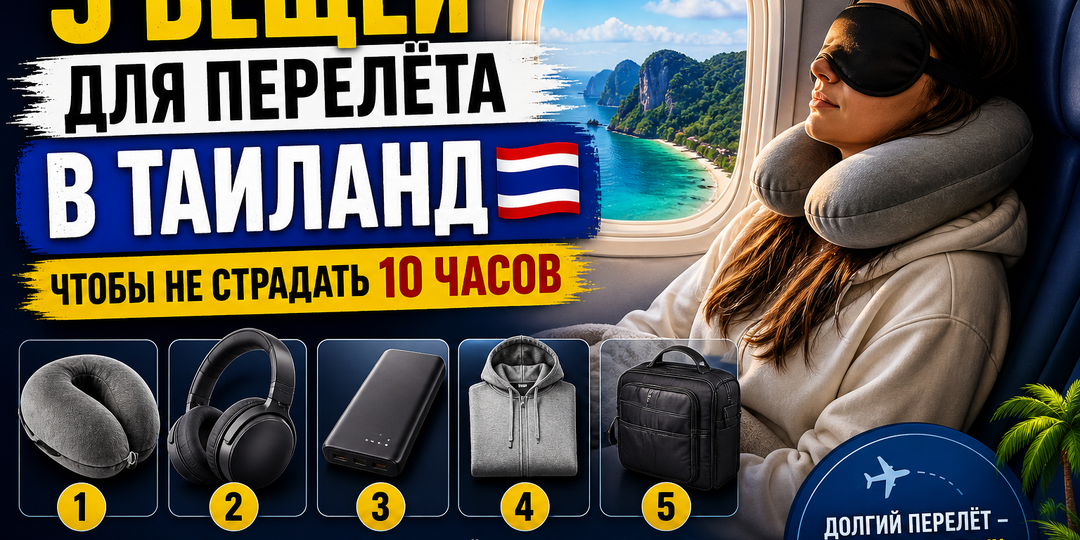 5 вещей для перелёта в Таиланд (чтобы не страдать 10 часов)
