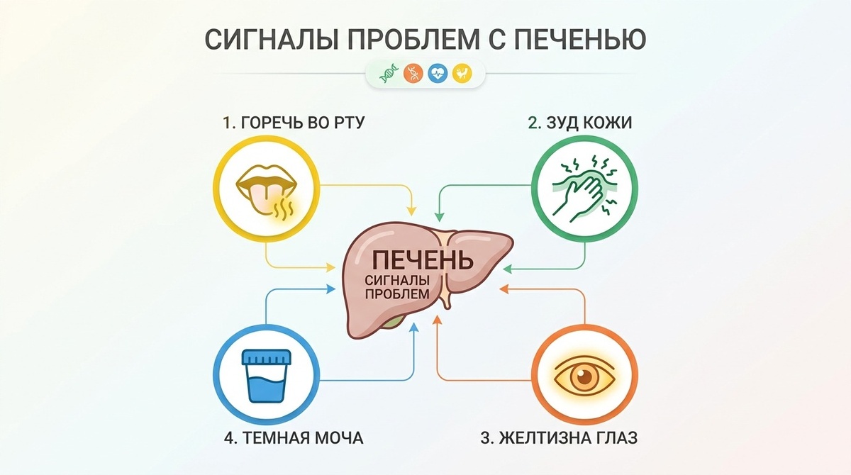 сигналы проблем с печенью