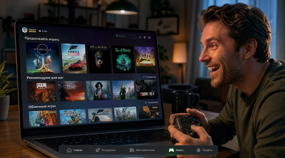 Это не Xbox. Это ваш ноутбук