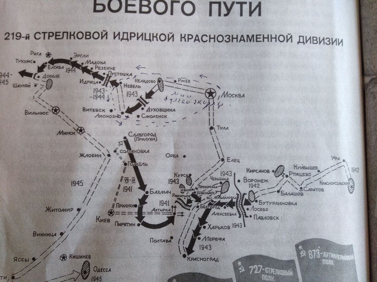 Боевой путь 219 стрелковой дивизии.