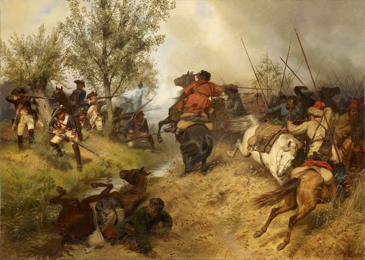 Сражение при Цорндорфе, 1758 (худож. Эмиль Хюнтен; фото из интернета, здесь как иллюстрация)