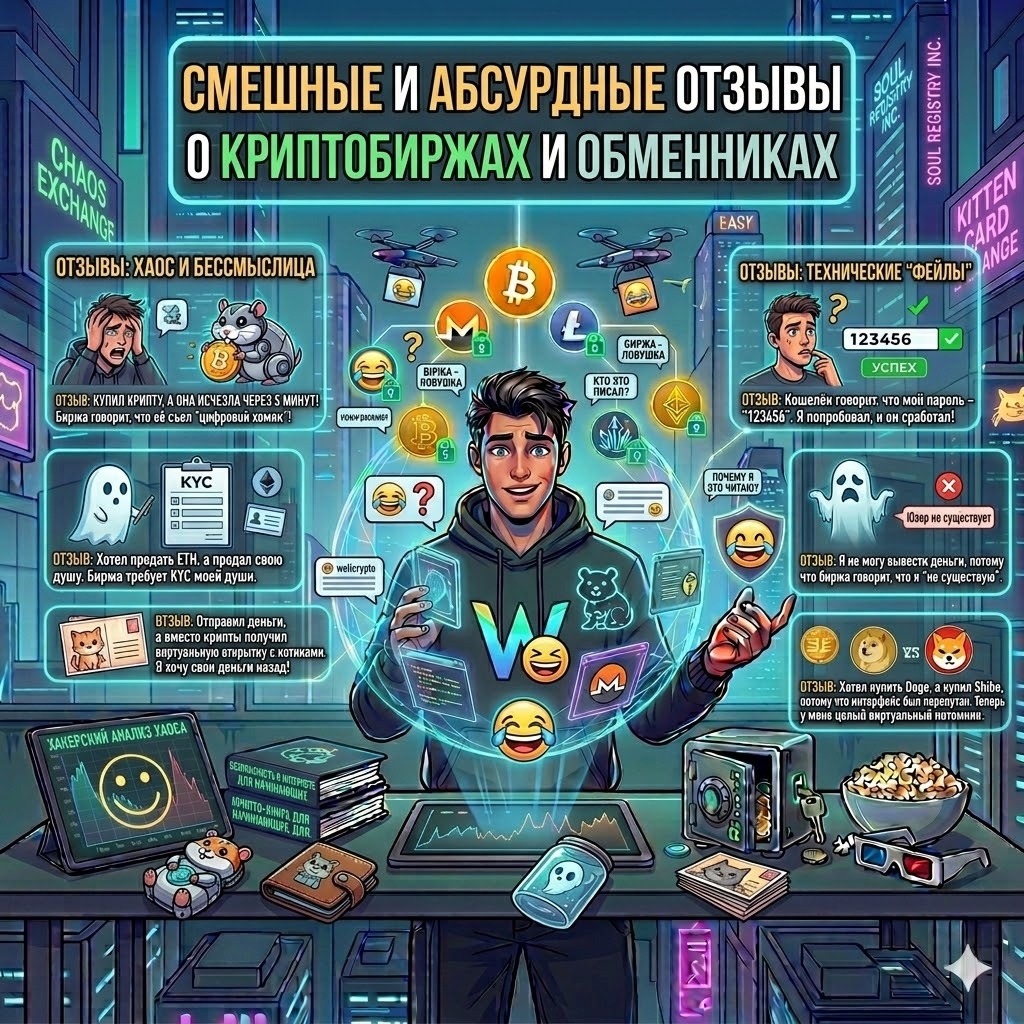 Смешные и абсурдные отзывы о криптобиржах и обменниках
