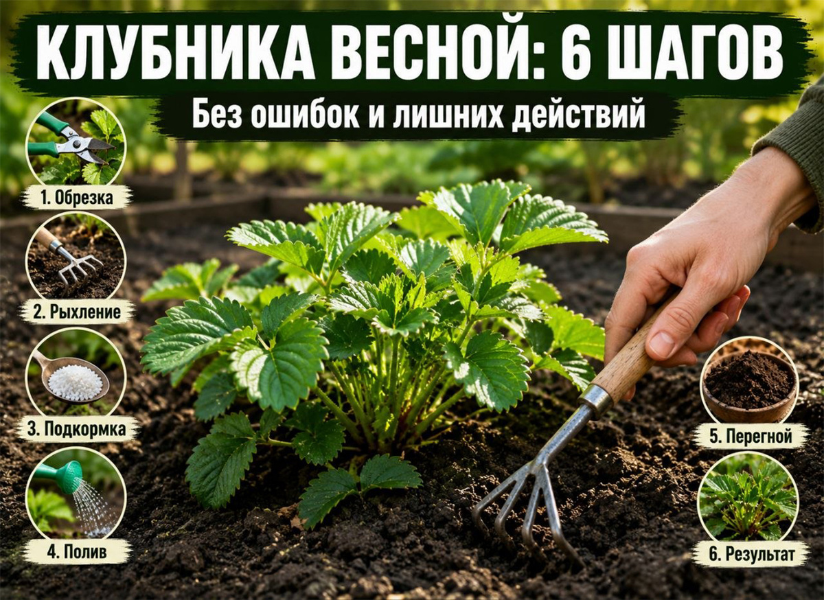 Клубника весной: 6 шагов без ошибок для хорошего урожая