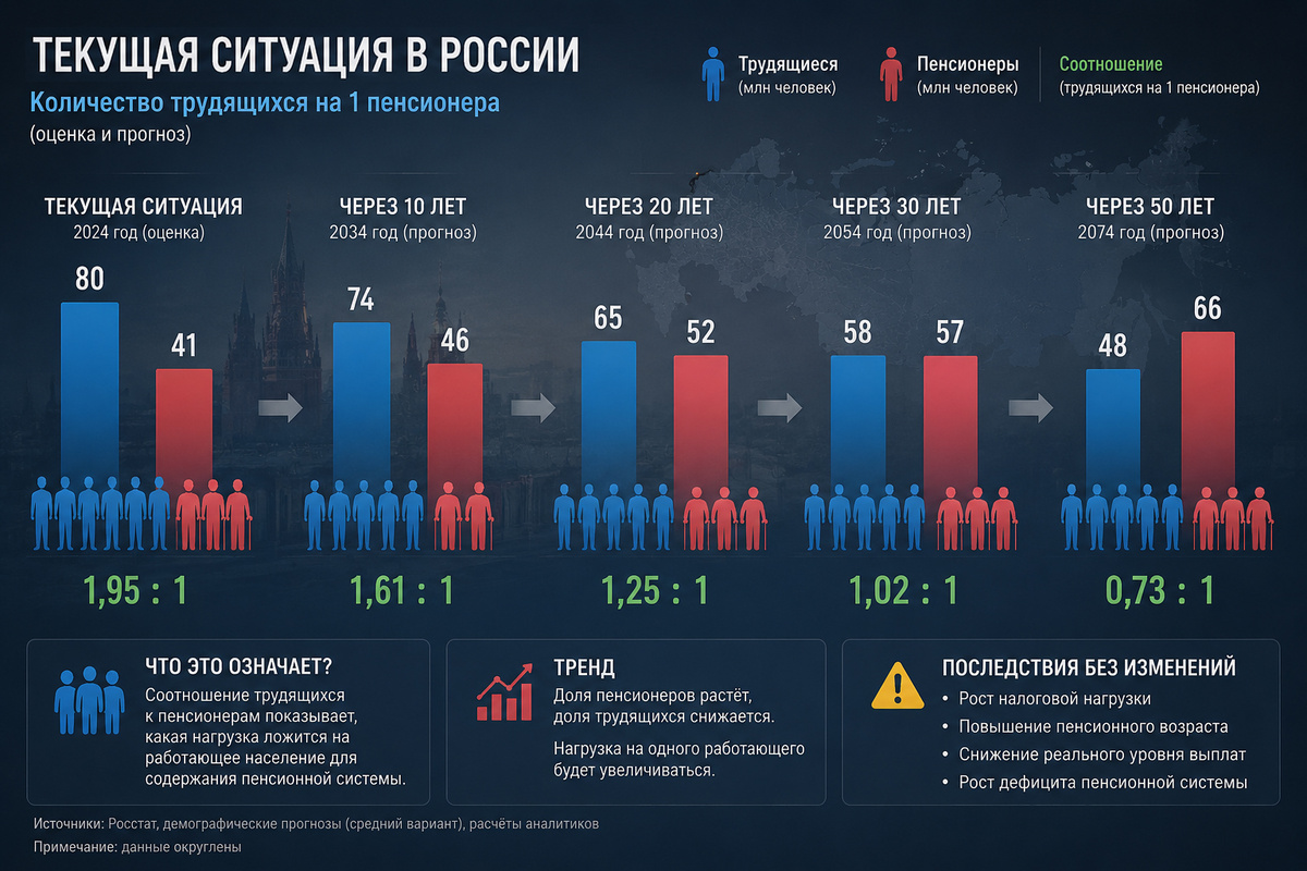 Фактически Система всё сильнее зависит не от роста экономики, а от демографической структуры.