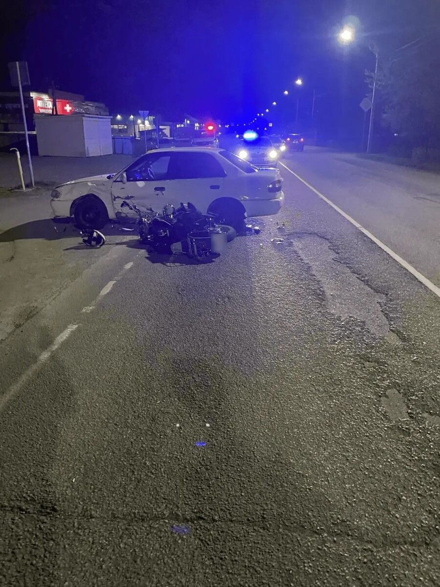    ДТП в Соузге с мотоциклом Wolf Motoland и Toyota Corolla. Источник: МВД по Республике Алтай