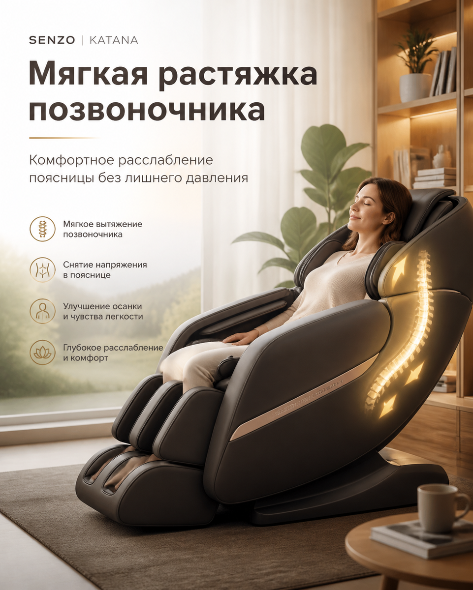 Мягкая растяжка позвоночника для комфортного расслабления поясницы 🌿