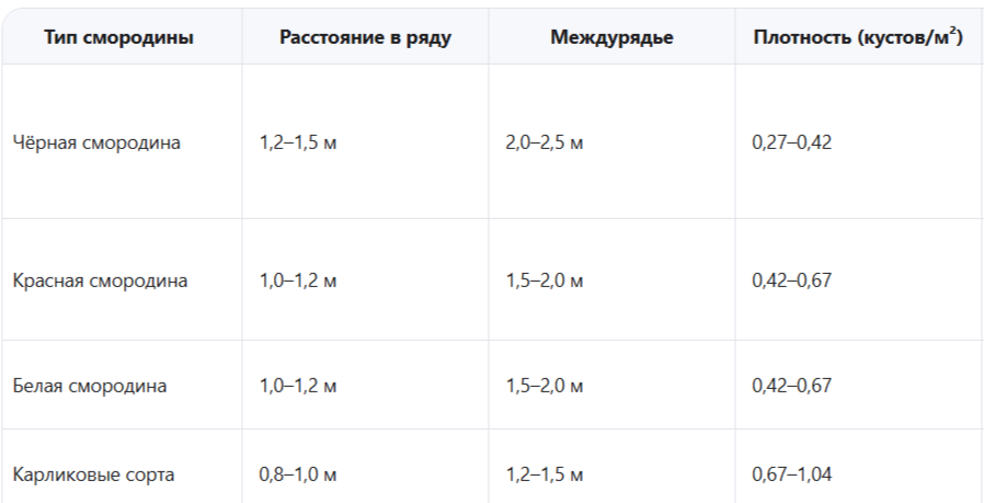 Классические схемы для разных типов смородины
