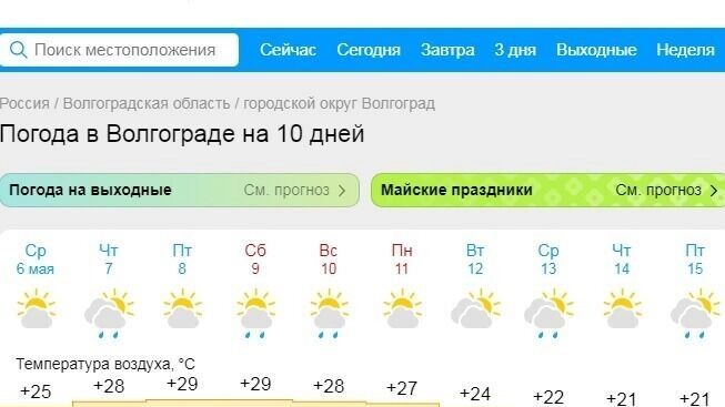    Волгоградцев ждут тёплые дни на праздники   Gismeteo
