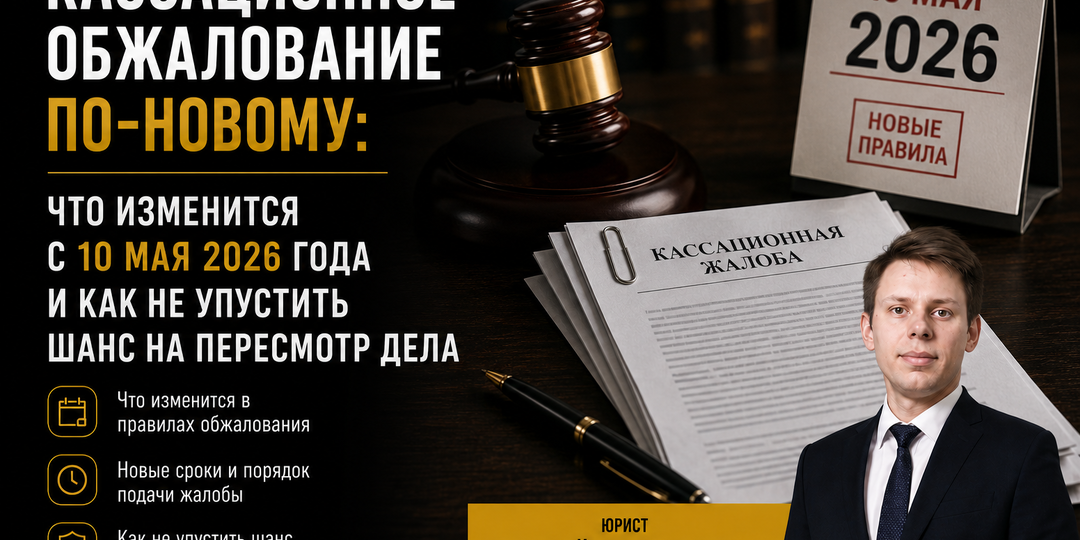 КАССАЦИОННОЕ ОБЖАЛОВАНИЕ ПО-НОВОМУ: ЧТО ИЗМЕНИТСЯ С 10 МАЯ 2026 ГОДА И КАК НЕ УПУСТИТЬ ШАНС НА ПЕРЕСМОТР ДЕЛА