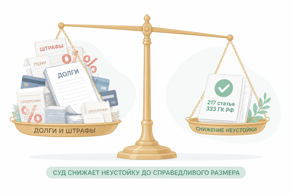 Статья 333 ГК РФ — ваше оружие. Суд может снизить пени и штрафы в разы. Просто попросите.
