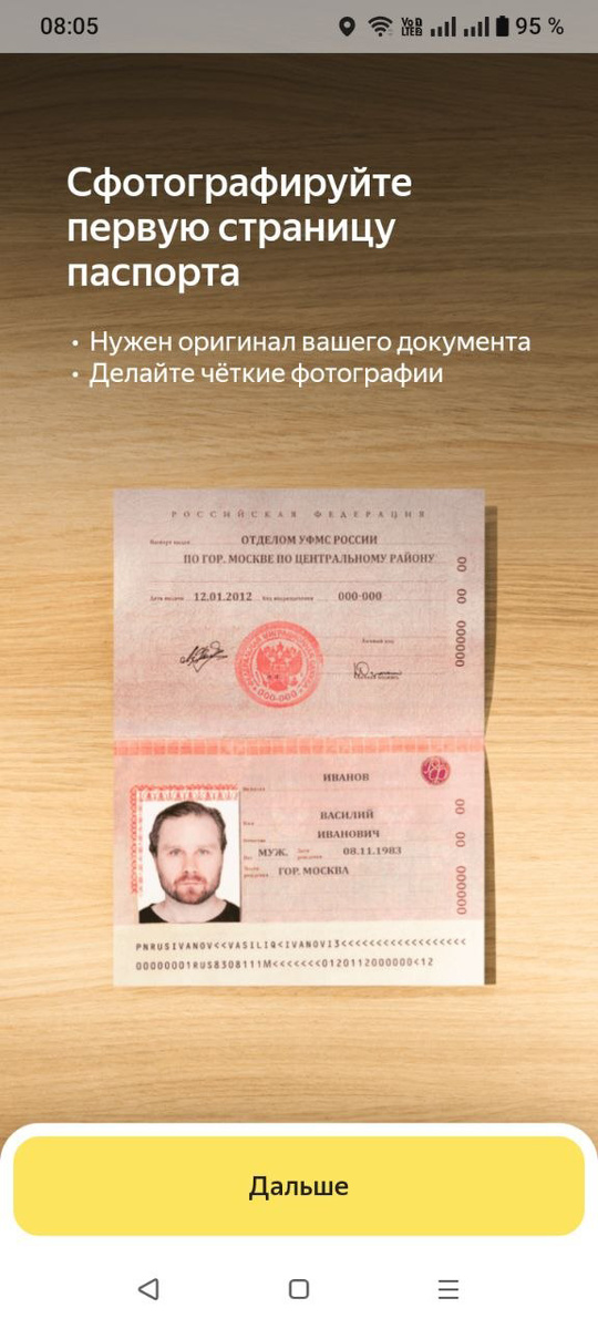 Фото паспорта для Яндекс ПРО