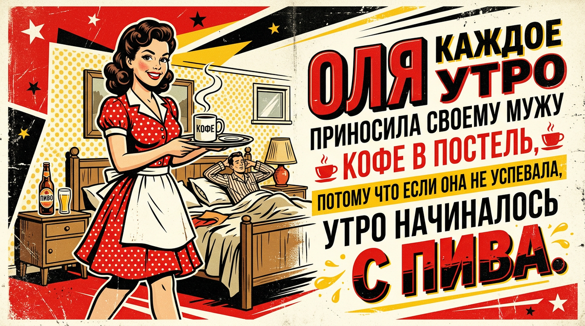 Оля каждое утро приносила своему мужу кофе в постель