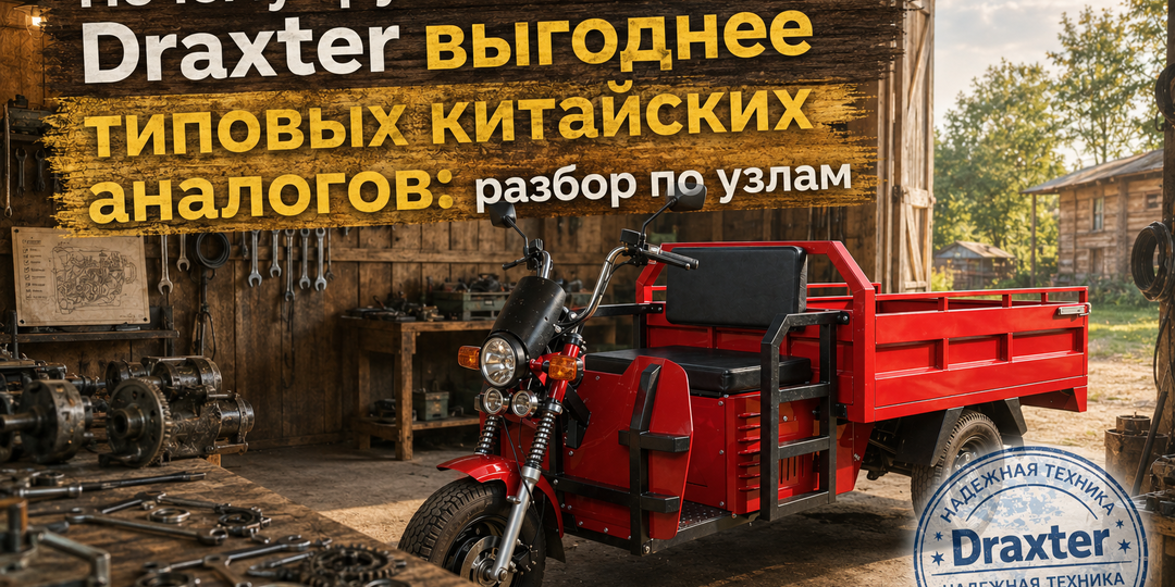 Почему грузовые трициклы Draxter выгоднее типовых китайских аналогов: разбор по узлам
