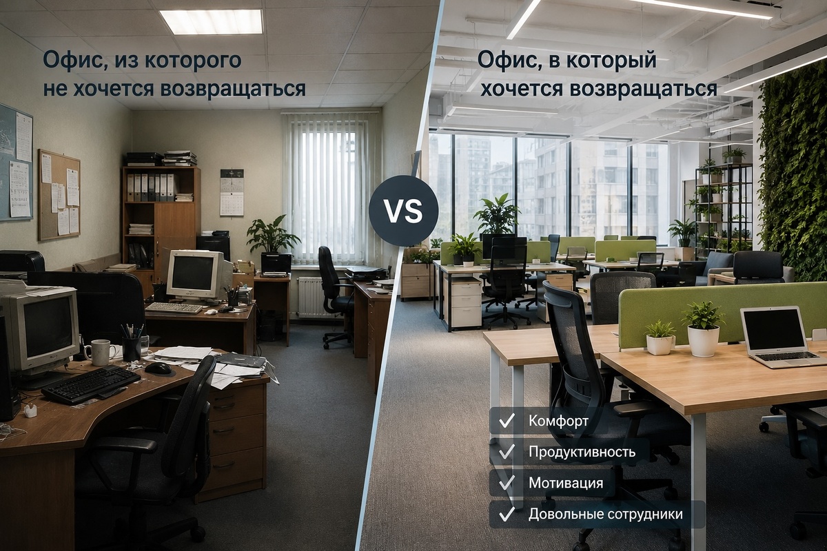 До / после в офисе