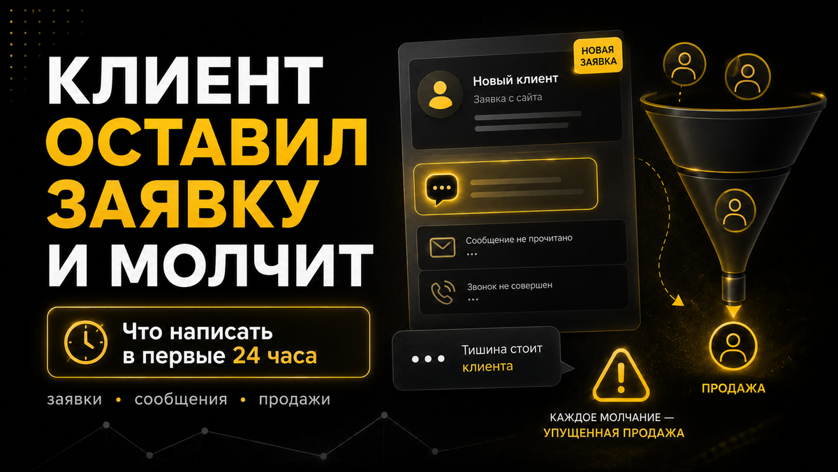 Клиент оставил заявку и молчит: что написать в первые 24 часа