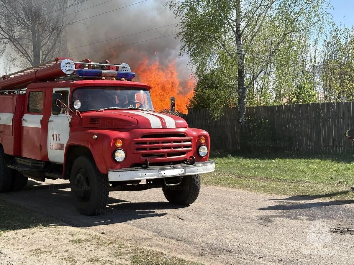    На месте пожара в Злынковском районе Брянской области | © Фото : Главное управление МЧС России по Брянской области