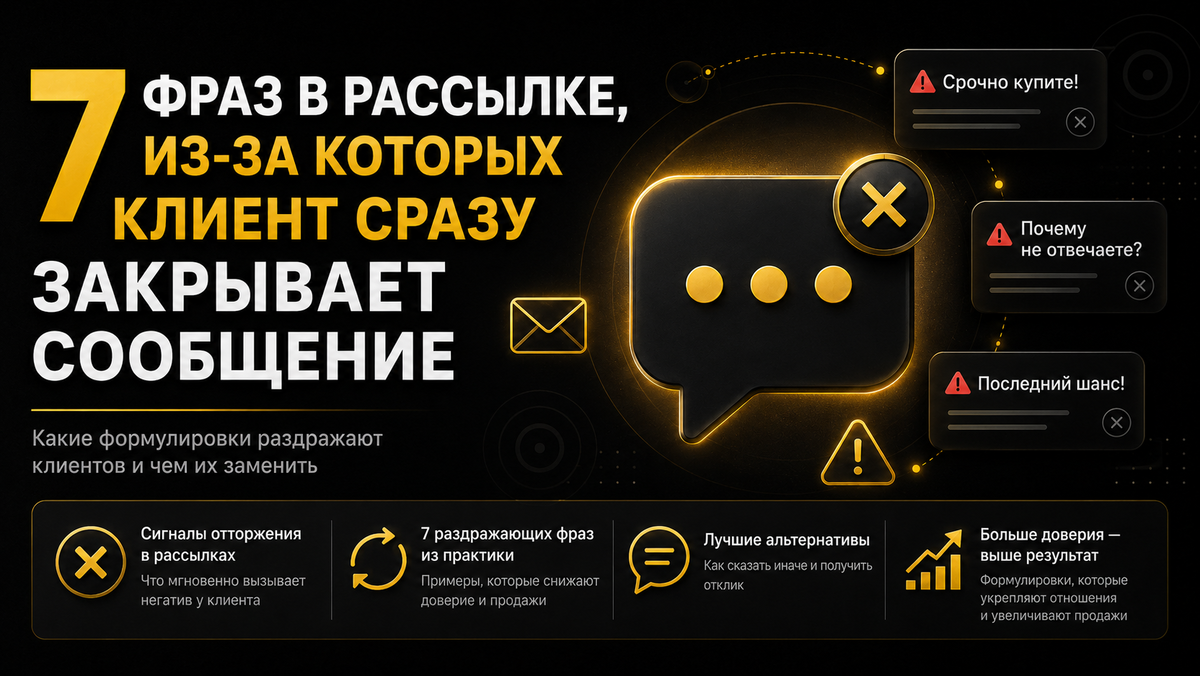 7 фраз в рассылке, из-за которых клиент сразу закрывает сообщение