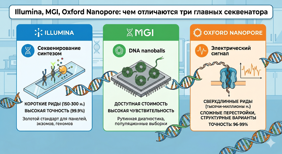 Чем отличаются платформы для секвенирования?