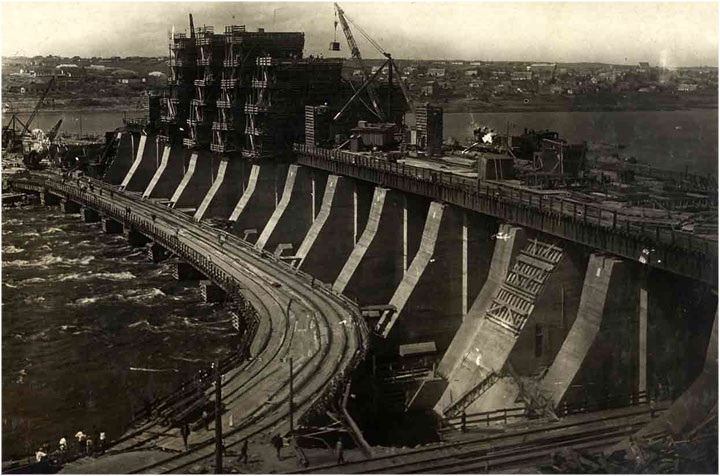 Строительство ДнепроГЭС, 1934 год