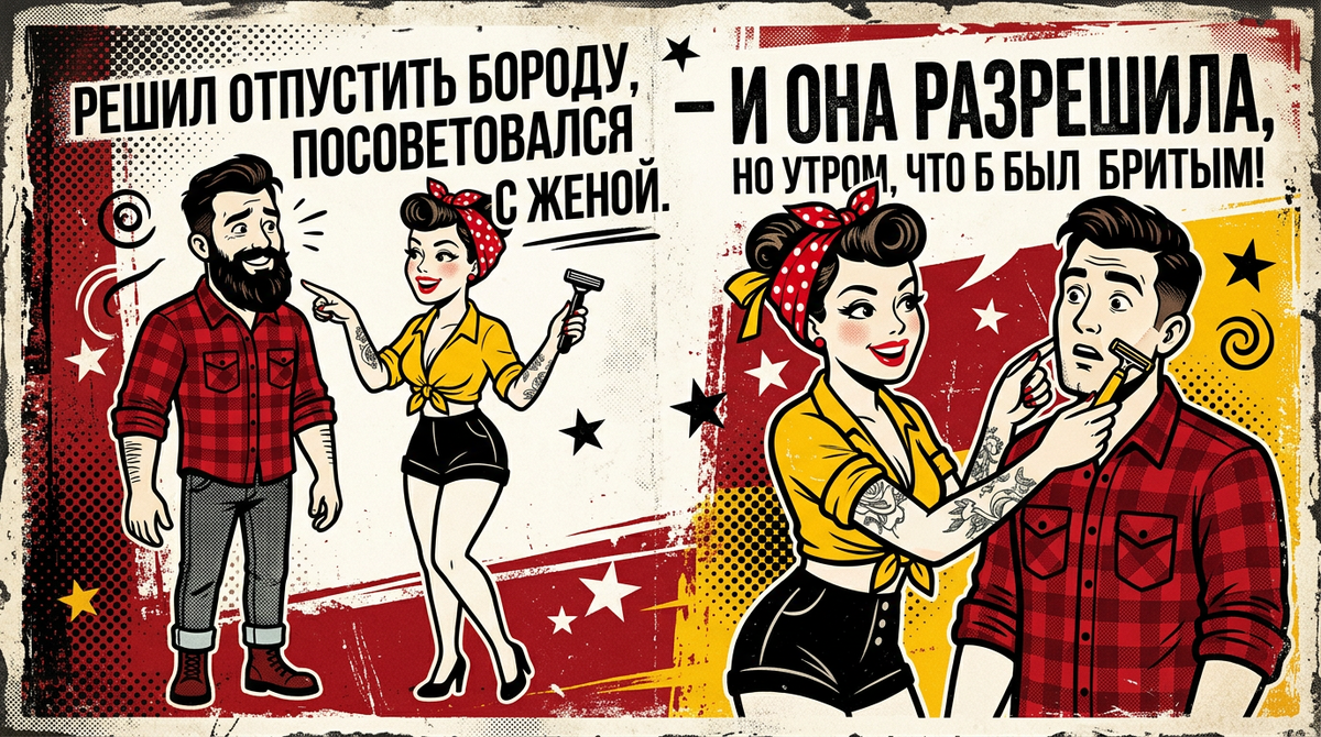 Решил отпустить бороду, посоветовался с женой