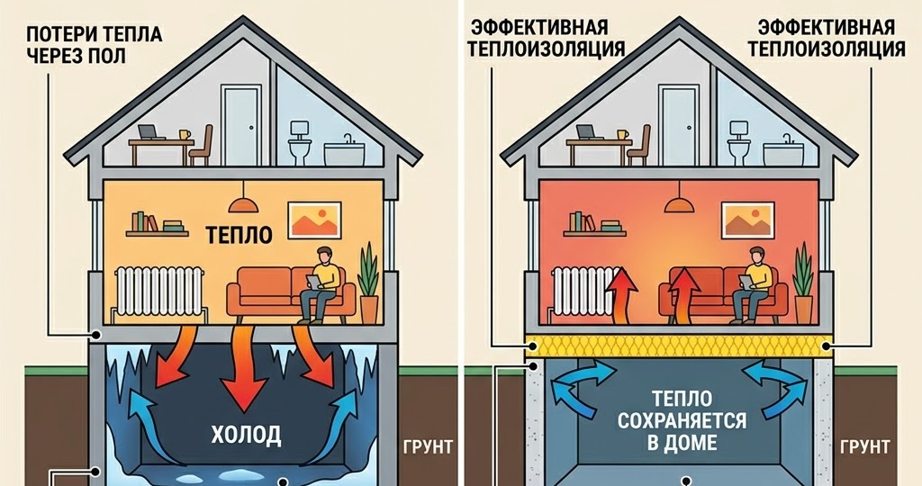 🌡️ Холодный подвал — тёплый дом не выйдет: где теряется тепло