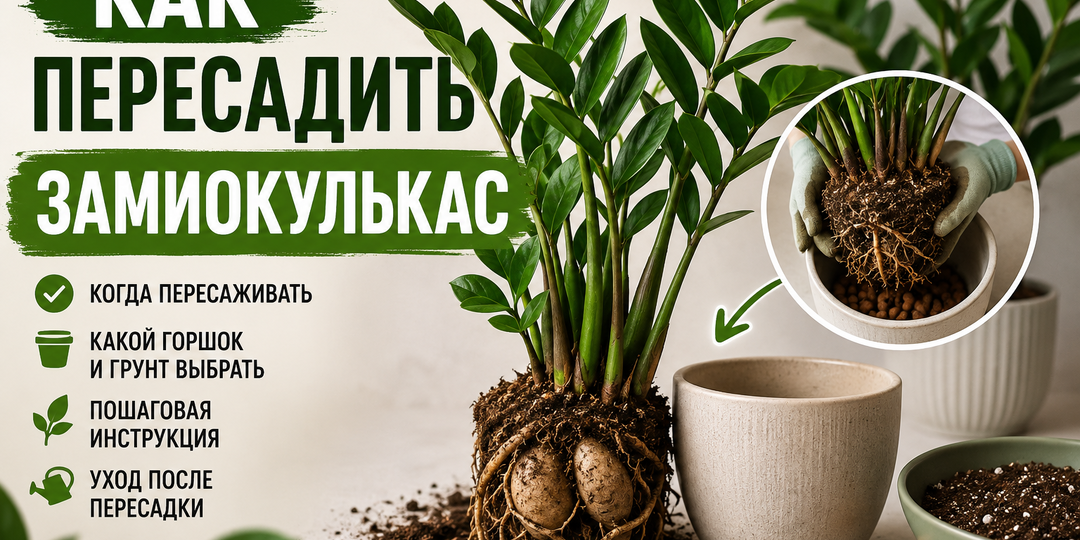 Как пересадить замиокулькас: пошаговое руководство