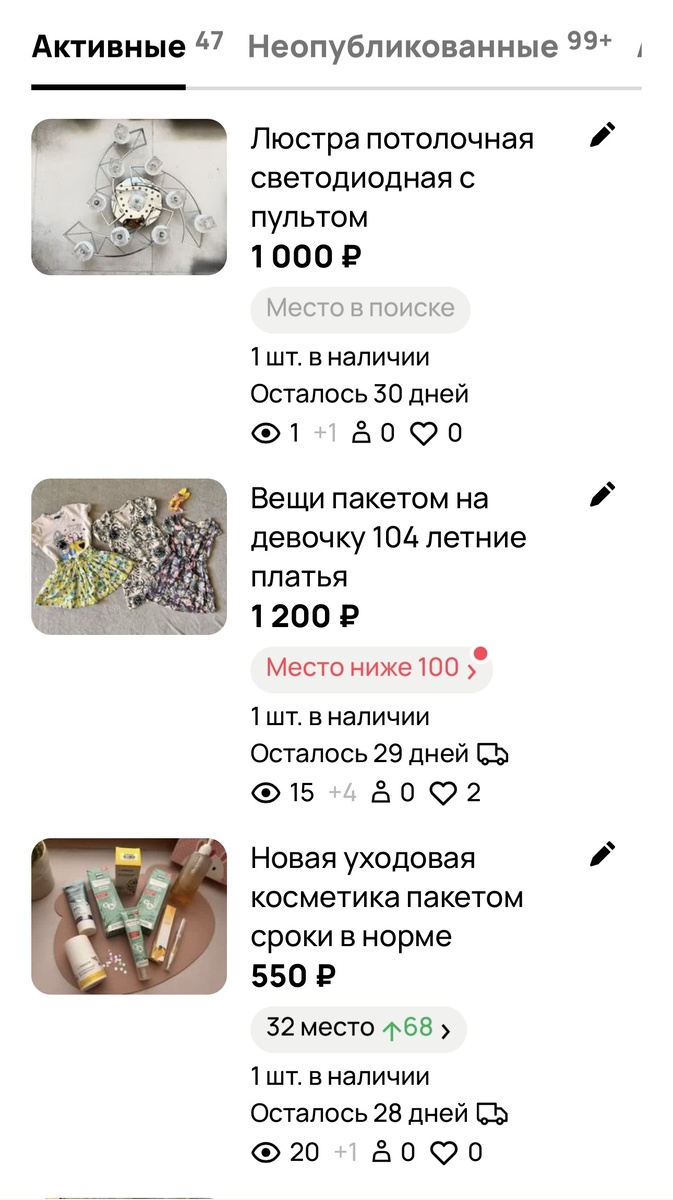 Активных 47 объявлений