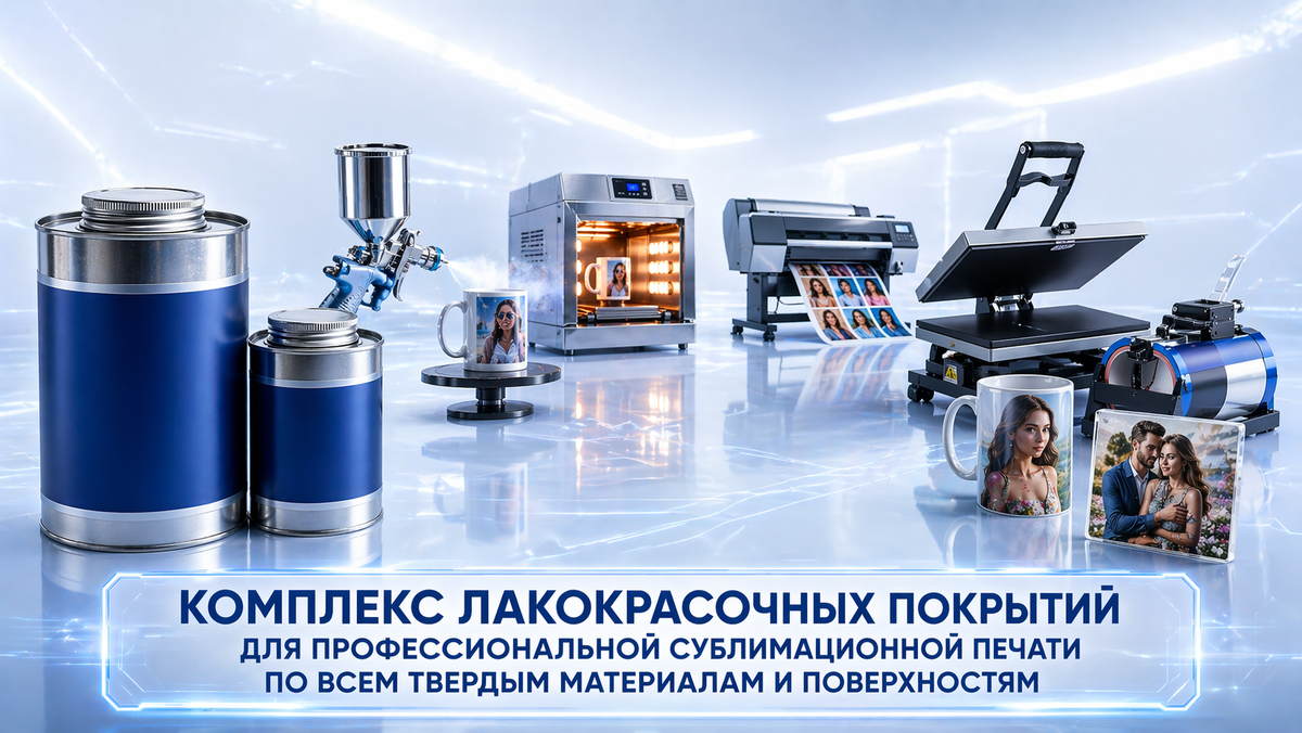 Комплекс лакокрасочных покрытий для профессиональной сублимационной печати по всем твёрдым материалам и поверхностям ФХ-77 от ФОТОТЕКС