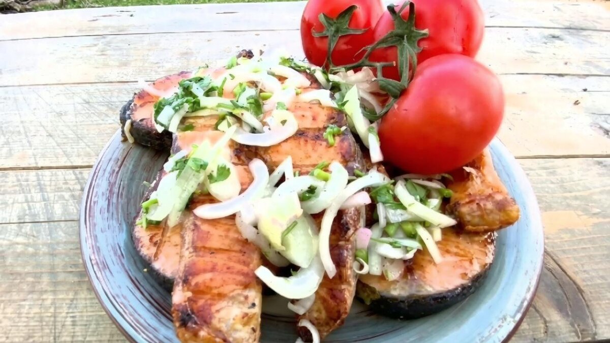 Стейки лосося с апельсиновым соусом 