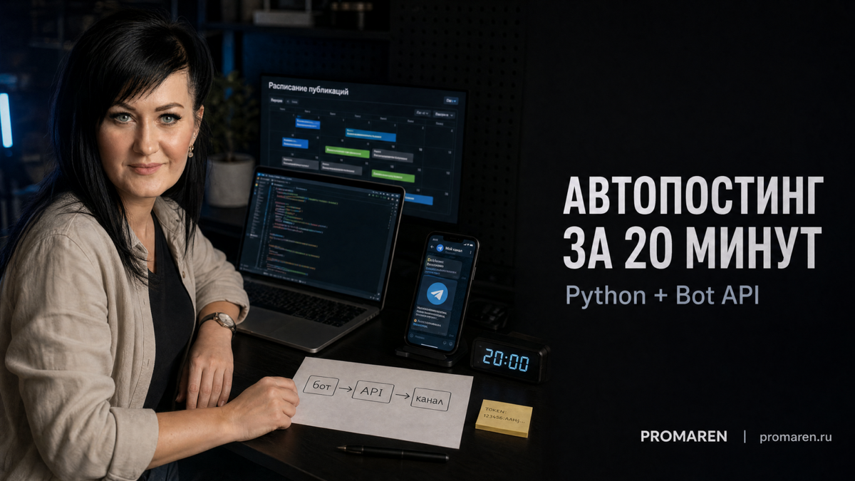    Автопостинг в Telegram на Python через Bot API | Марина Погодина, PROMAREN Марина Погодина